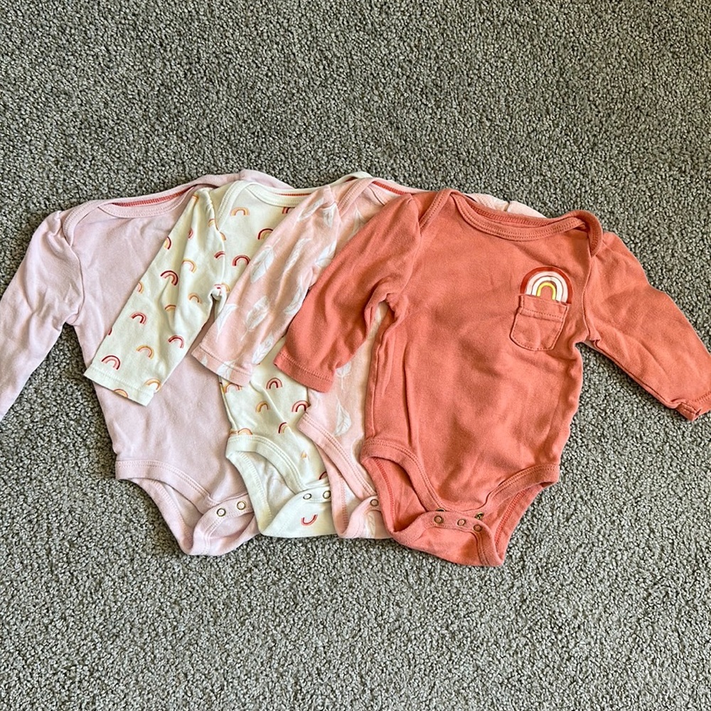 Cloud Island baby girl bodysuits - set of 4 - size 0-3 months